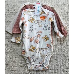 Carters Just One You Baby Girls 3pk Long Sleeve Bodysuit Ivory Size 6 month